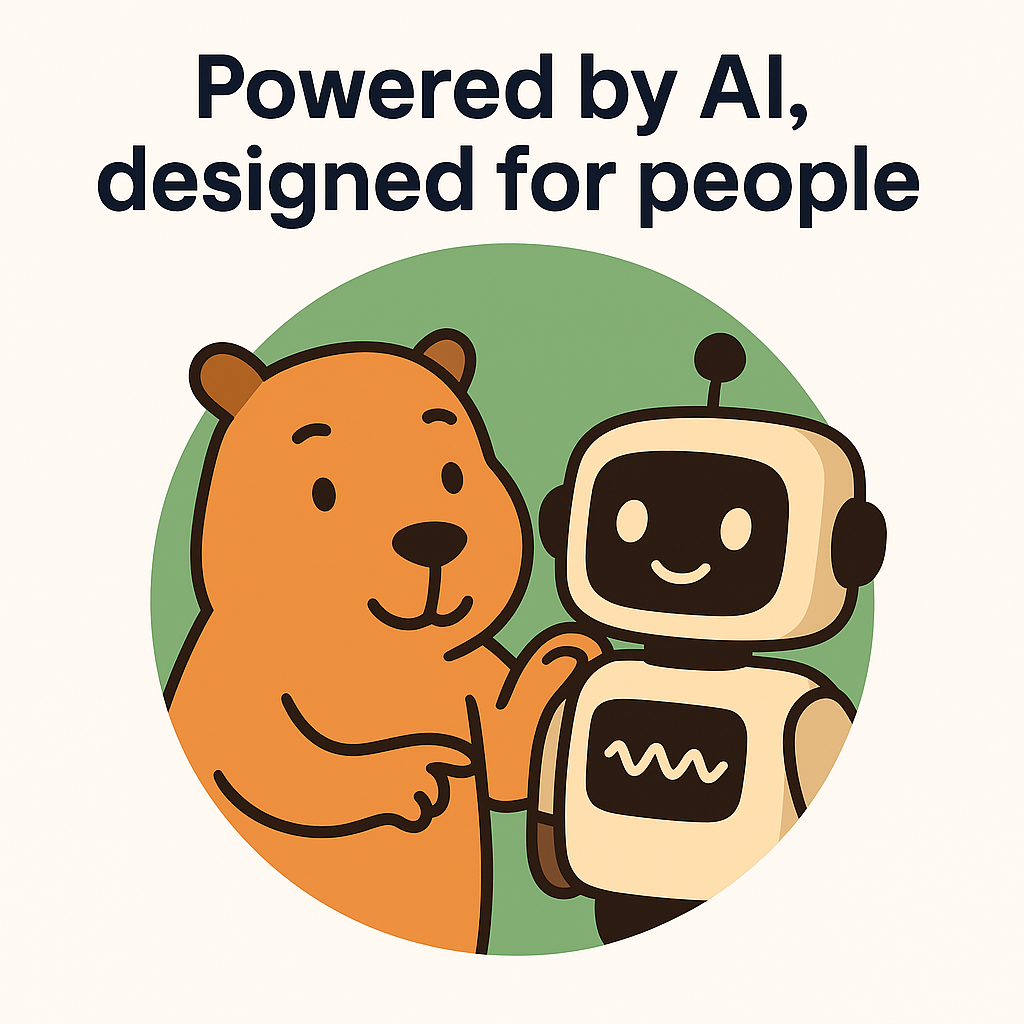 Capybara with AI robot